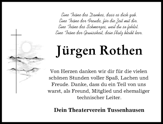 Traueranzeige von Jürgen Rothen von Mindelheimer Zeitung