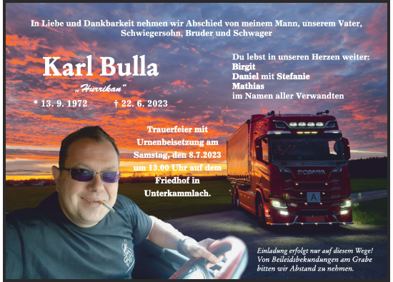 Traueranzeige von Karl Bulla von Mindelheimer Zeitung