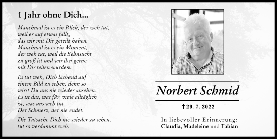 Traueranzeige von Norbert Schmid von Günzburger Zeitung