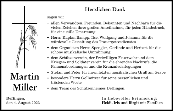 Traueranzeige von Martin Miller von Günzburger Zeitung