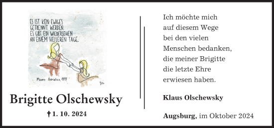 Traueranzeige von Brigitte Olschewsky von Augsburger Allgemeine