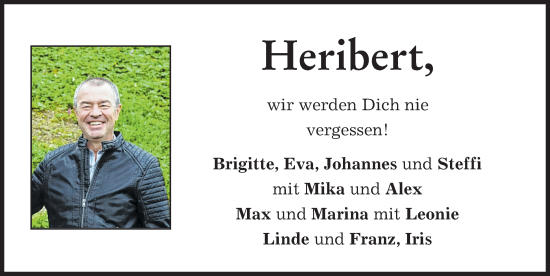 Traueranzeige von Heribert  von Donauwörther Zeitung