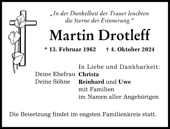 Traueranzeige von Martin Drotleff von Landsberger Tagblatt