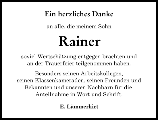 Traueranzeige von Rainer  von Augsburger Allgemeine