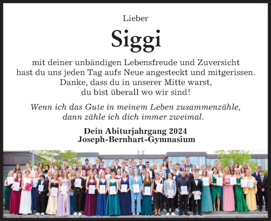 Traueranzeige von Siggi  von Mindelheimer Zeitung