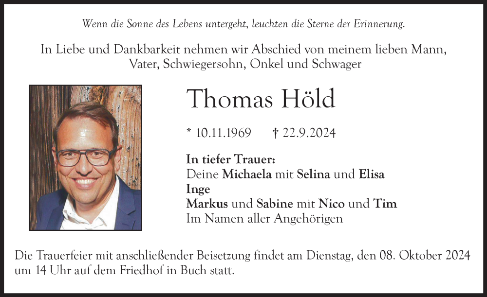  Traueranzeige für Thomas Höld vom 04.10.2024 aus Illertisser Zeitung