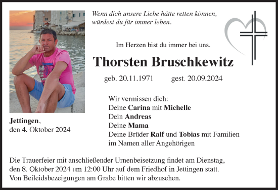 Traueranzeige von Thorsten Bruschkewitz von Günzburger Zeitung