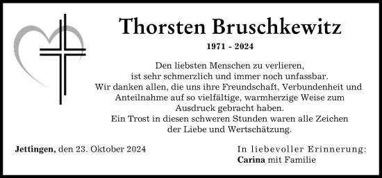 Traueranzeige von Thorsten Bruschkewitz von Günzburger Zeitung