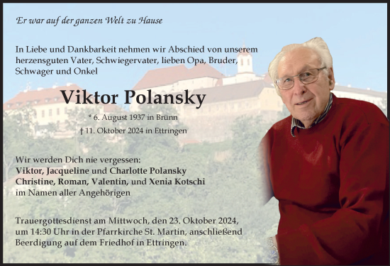 Traueranzeige von Viktor Polansky von Mindelheimer Zeitung