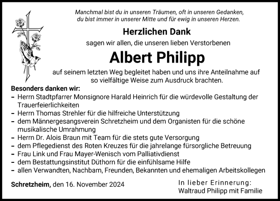 Traueranzeige von Albert Philipp von Donau Zeitung