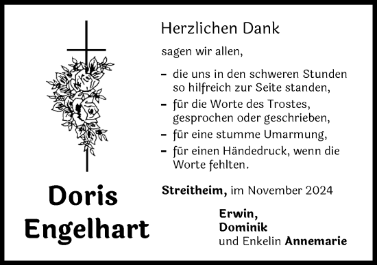 Traueranzeige von Doris Engelhart von Augsburg-Land