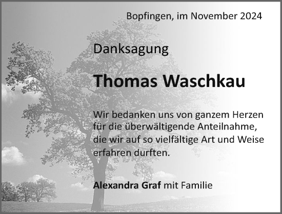 Traueranzeige von Thomas Waschkau von Rieser Nachrichten