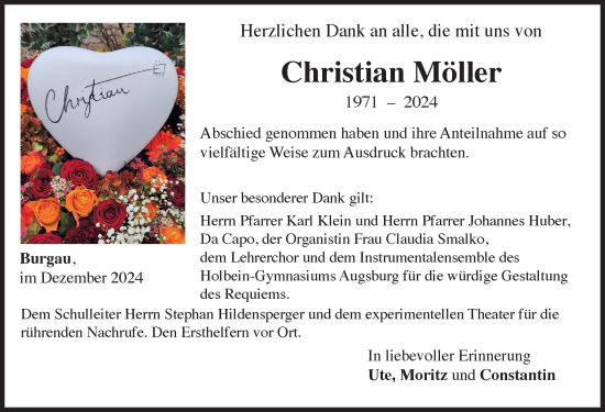 Traueranzeige von Christian Möller von Günzburger Zeitung