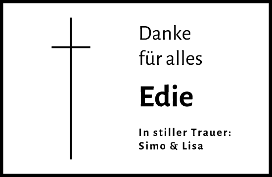Traueranzeige von Edie  von Günzburger Zeitung