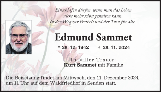 Traueranzeige von Edmund Sammet von Neu-Ulmer Zeitung