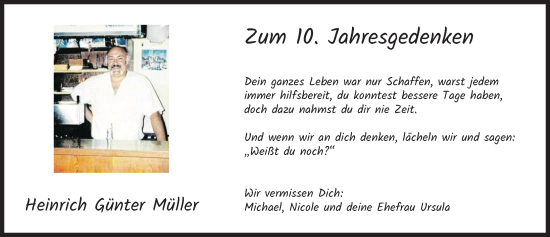 Traueranzeige von Heinrich  Müller von Friedberger Allgemeine, Augsburger Allgemeine
