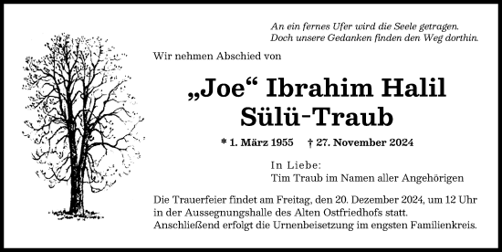 Traueranzeige von Ibrahim Halil Sülü-Traub von Augsburger Allgemeine