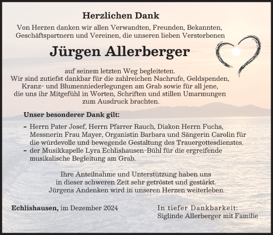 Traueranzeige von Jürgen Allerberger von Günzburger Zeitung