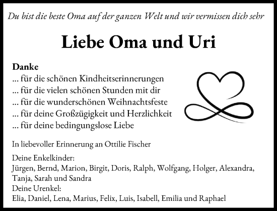 Traueranzeige von Liebe Oma  von Illertisser Zeitung
