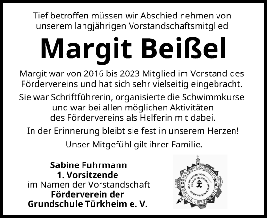 Traueranzeige von Margit Beißel von Mindelheimer Zeitung