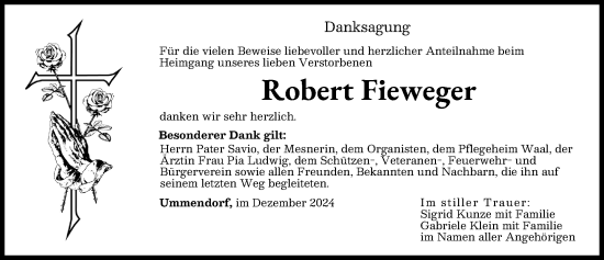 Traueranzeige von Robert Fieweger von Landsberger Tagblatt