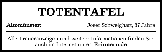 Traueranzeige von Totentafel vom 10.12.2024 von Aichacher Nachrichten
