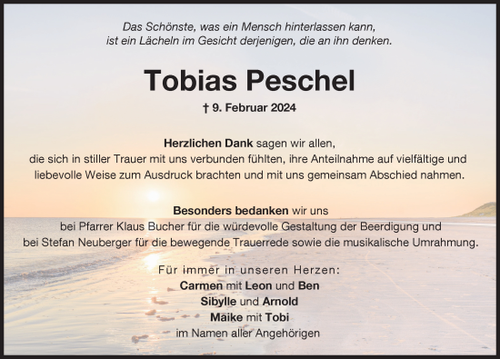 Traueranzeige von Tobias Peschel von Illertisser Zeitung