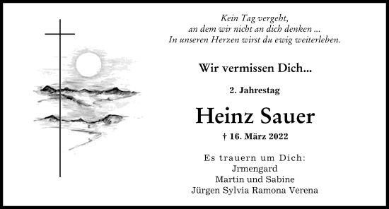 Traueranzeige von Heinz Sauer von Günzburger Zeitung