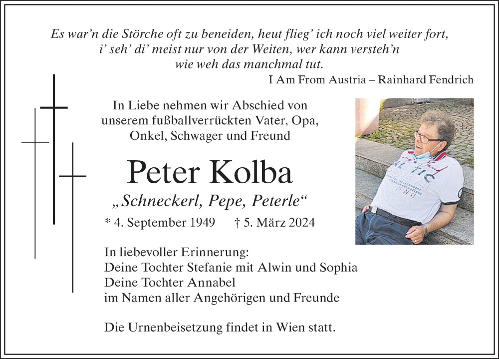  Traueranzeige für Peter Kolba vom 09.03.2024 aus Mindelheimer Zeitung