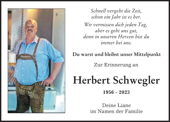 Traueranzeige von Herbert Schwegler von Günzburger Zeitung