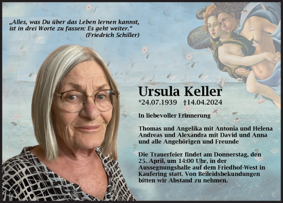 Traueranzeige von Ursula Keller von Landsberger Tagblatt