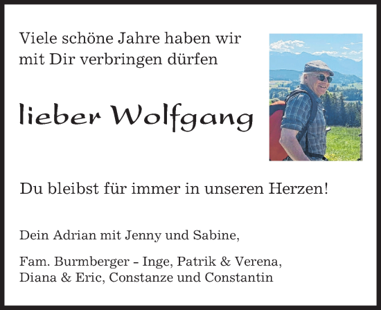 Traueranzeige von Wolfgang  von Landsberger Tagblatt