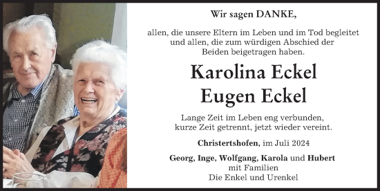 Traueranzeige von Eugen Eckel von Illertisser Zeitung