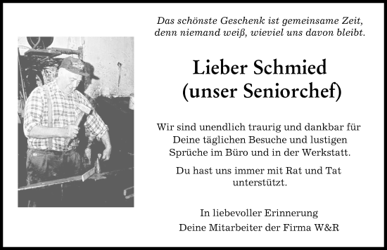 Traueranzeige von Schmied  von Donauwörther Zeitung