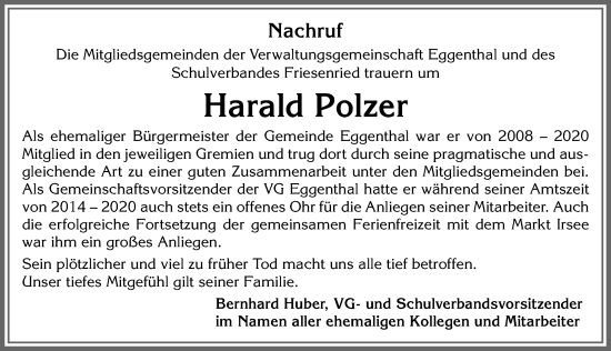 Traueranzeige von Harald Polzer von Mindelheimer Zeitung, Augsburger Allgemeine