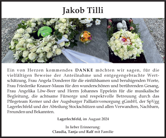 Traueranzeige von Jakob Tilli von Augsburger Allgemeine, Schwabmünchner Allgemeine