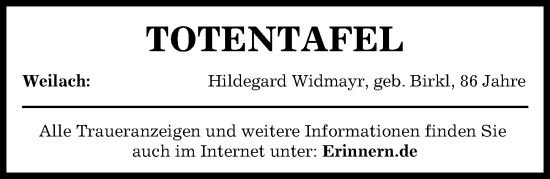 Traueranzeige von Totentafel vom 28.08.2024 von Aichacher Nachrichten