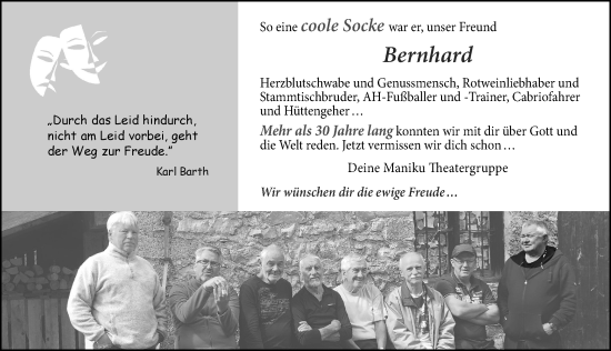 Traueranzeige von Bernhard  von Landsberger Tagblatt