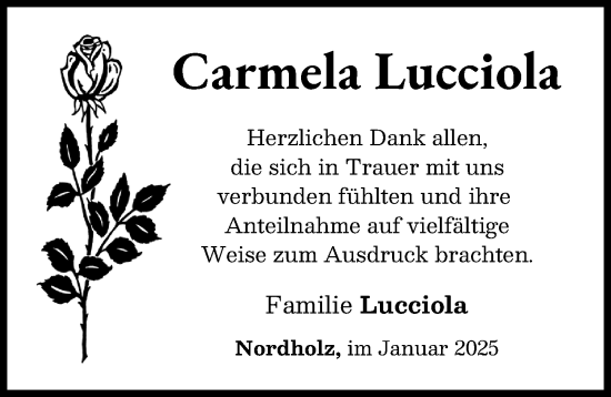 Traueranzeige von Carmela Lucciola von Neu-Ulmer Zeitung