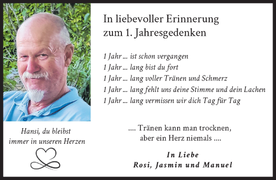Traueranzeige von Hansi  von Neuburger Rundschau