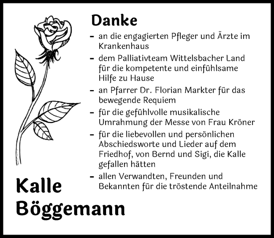 Traueranzeige von Kalle Böggemann von Friedberger Allgemeine