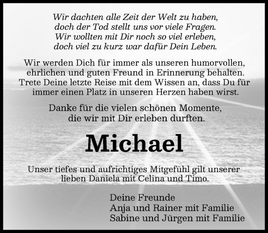 Traueranzeige von Michael  von Rieser Nachrichten
