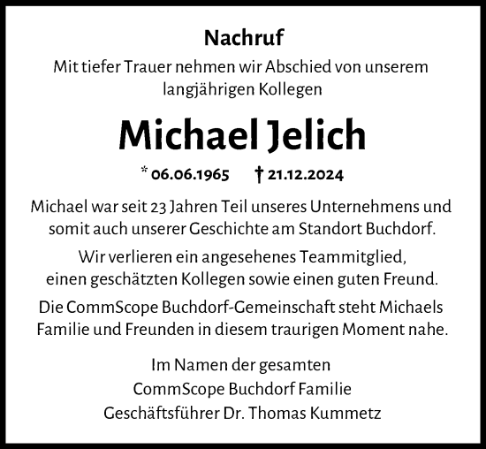 Traueranzeige von Michael Jelich von Rieser Nachrichten, Donauwörther Zeitung