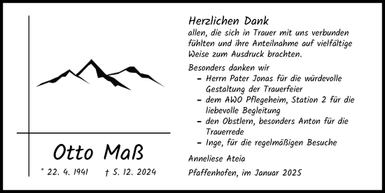 Traueranzeige von Otto Maß von Neu-Ulmer Zeitung