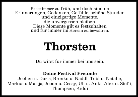 Traueranzeige von Thorsten  von Rieser Nachrichten