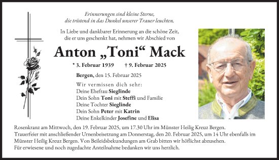 Traueranzeige von Anton Mack von Neuburger Rundschau