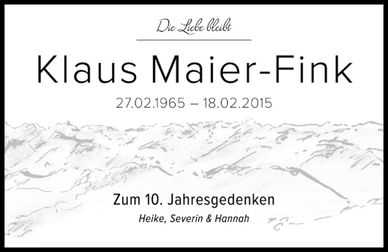 Traueranzeige von Klaus Maier-Fink von Augsburger Allgemeine