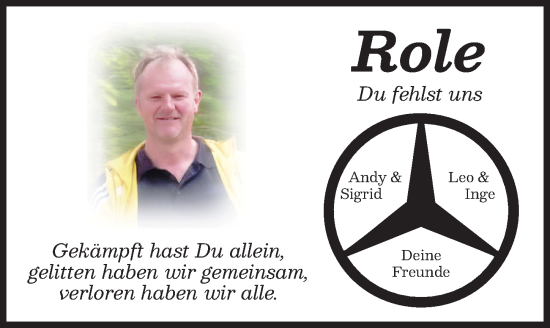Traueranzeige von Role  von Mindelheimer Zeitung