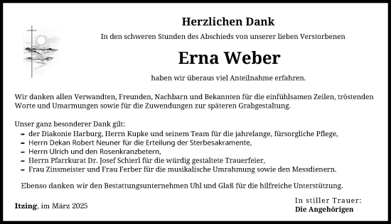 Traueranzeige von Erna Weber von Donauwörther Zeitung