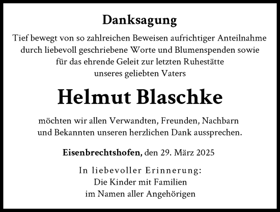 Traueranzeige von Helmut Blaschke von Augsburg-Land